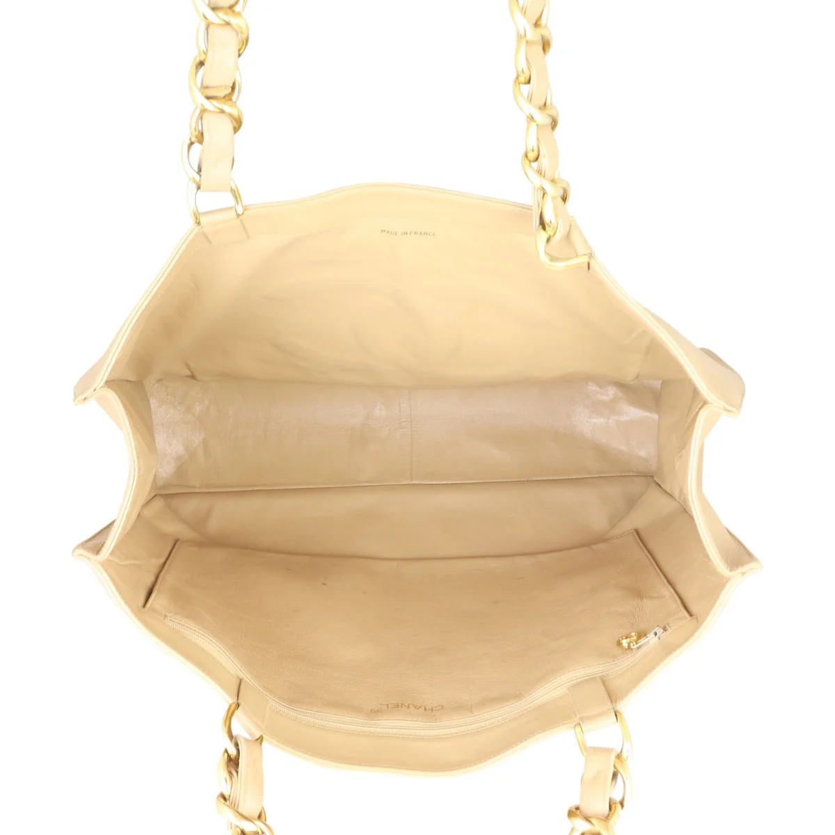 Chanel Vintage CC Jumbo XL Chain Shoulder Bag | Beige - Image 10