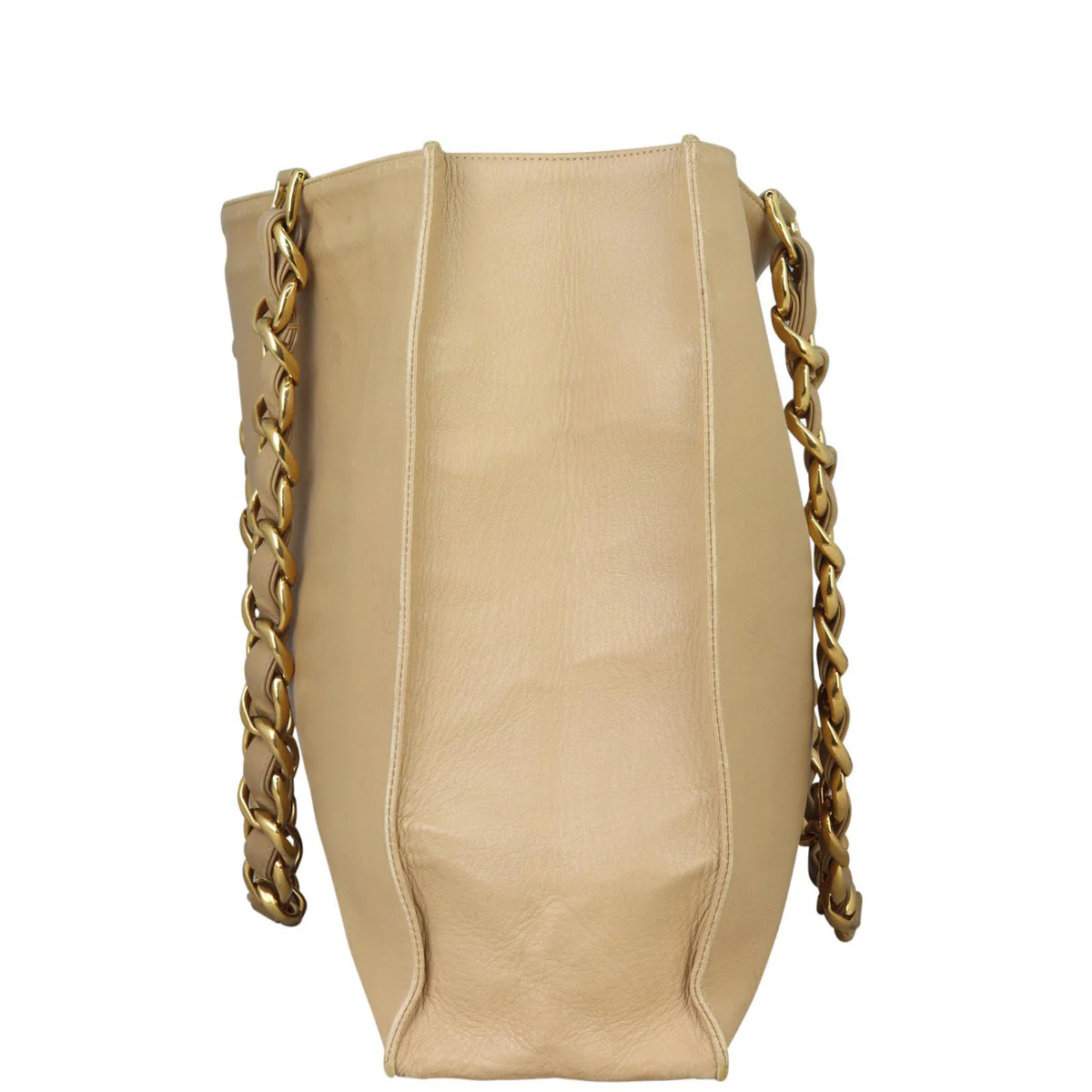 Chanel Vintage CC Jumbo XL Chain Shoulder Bag | Beige - Image 3