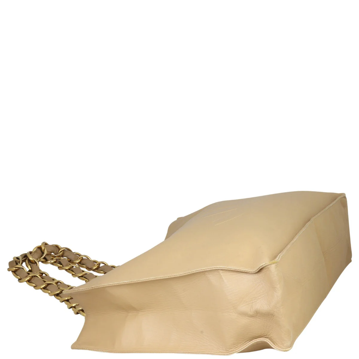 Chanel Vintage CC Jumbo XL Chain Shoulder Bag | Beige - Image 6