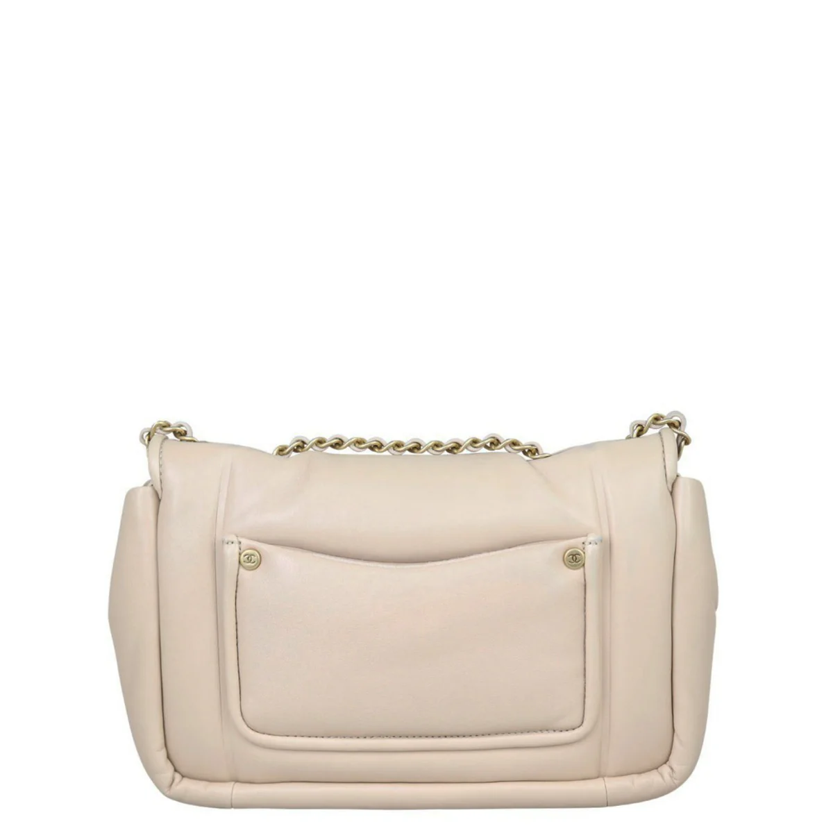 Chanel Vintage Puffy Flap Bag Medium | Beige - Image 3