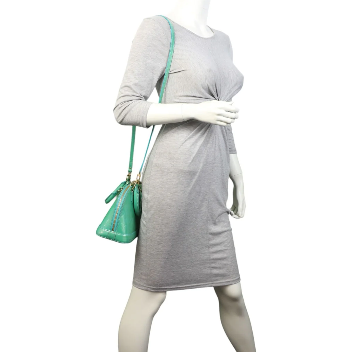 Louis Vuitton Alma BB Monogram Vernis | Mint Green - Image 12