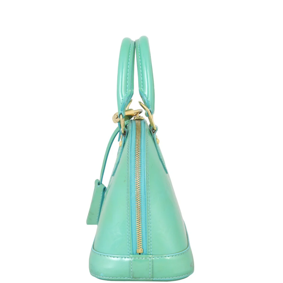 Louis Vuitton Alma BB Monogram Vernis | Mint Green - Image 4