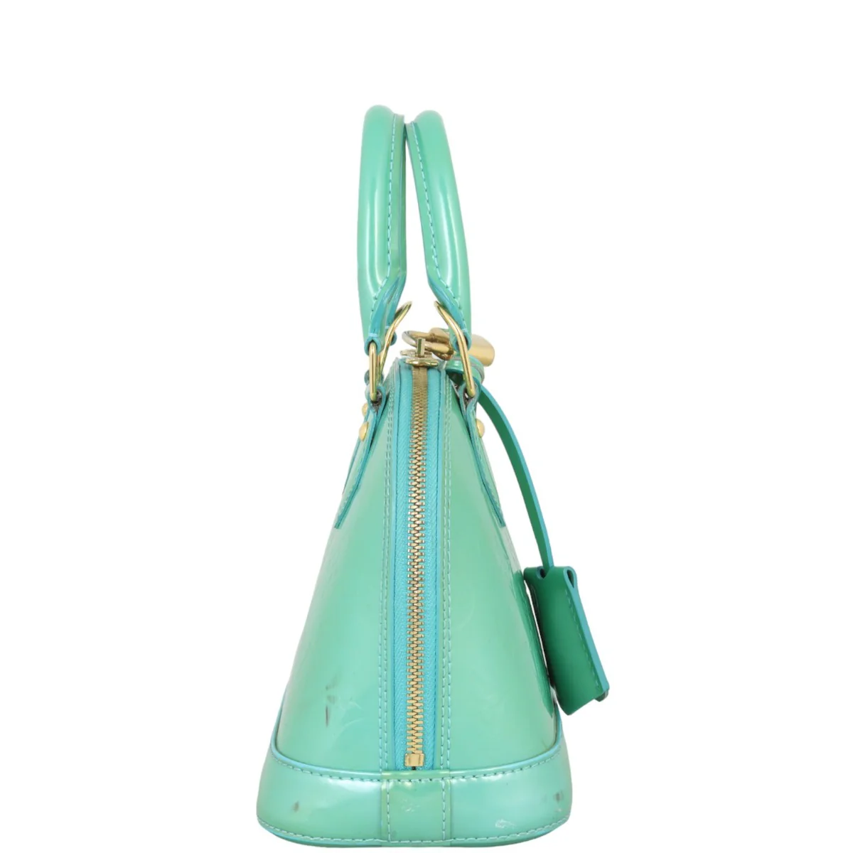 Louis Vuitton Alma BB Monogram Vernis | Mint Green - Image 5