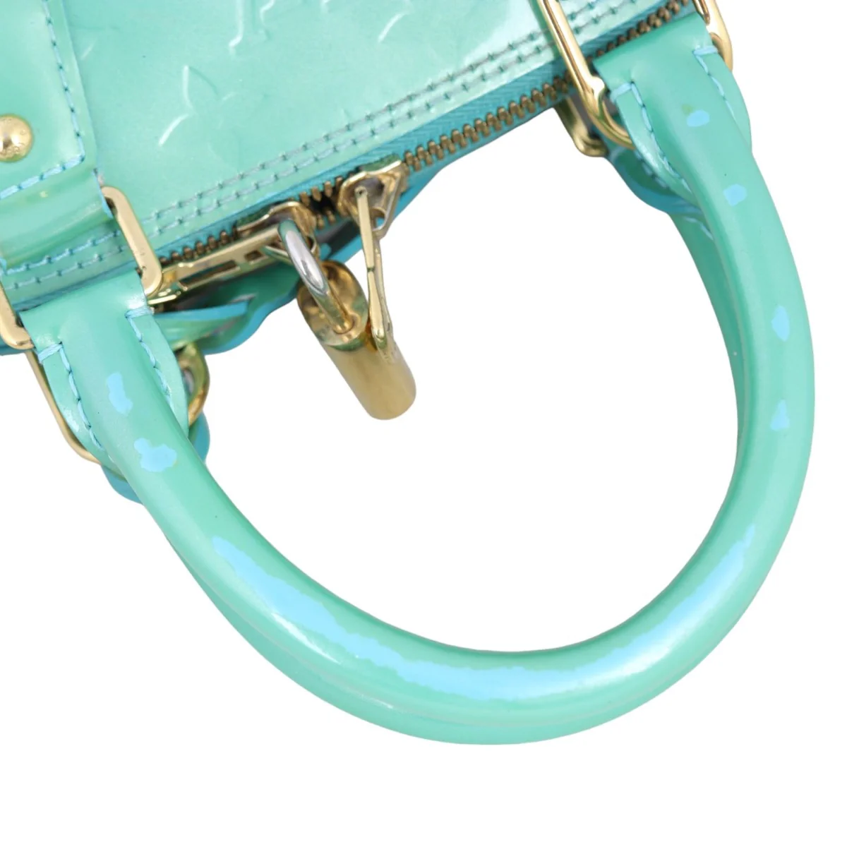 Louis Vuitton Alma BB Monogram Vernis | Mint Green - Image 8