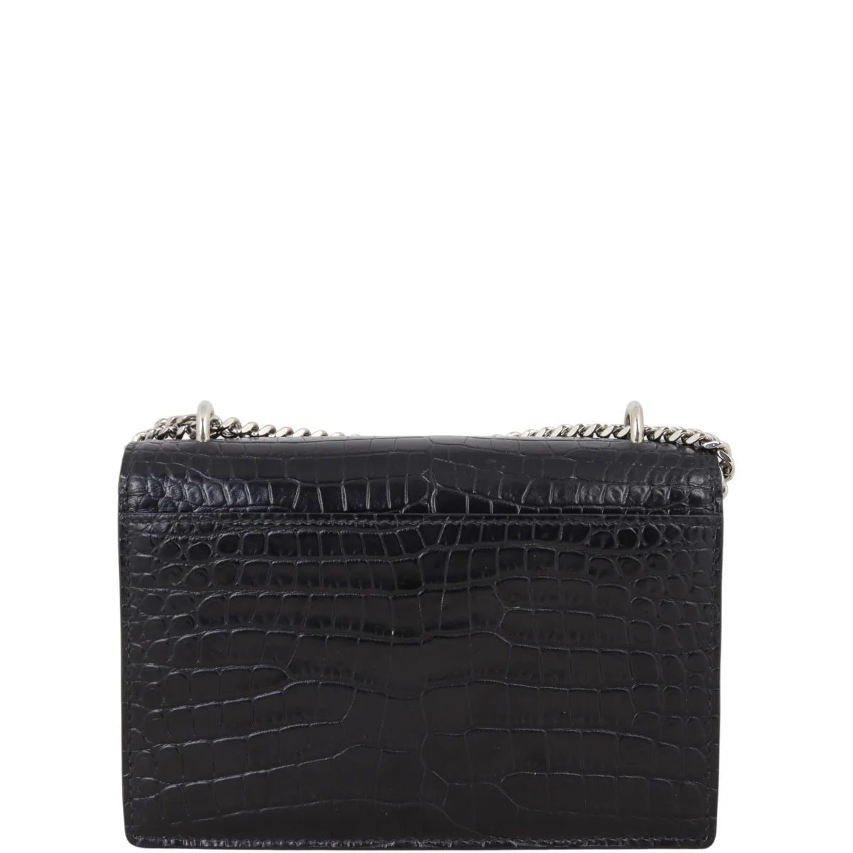 Saint Laurent Sunset Chain Wallet Croc-Embossed - Image 3