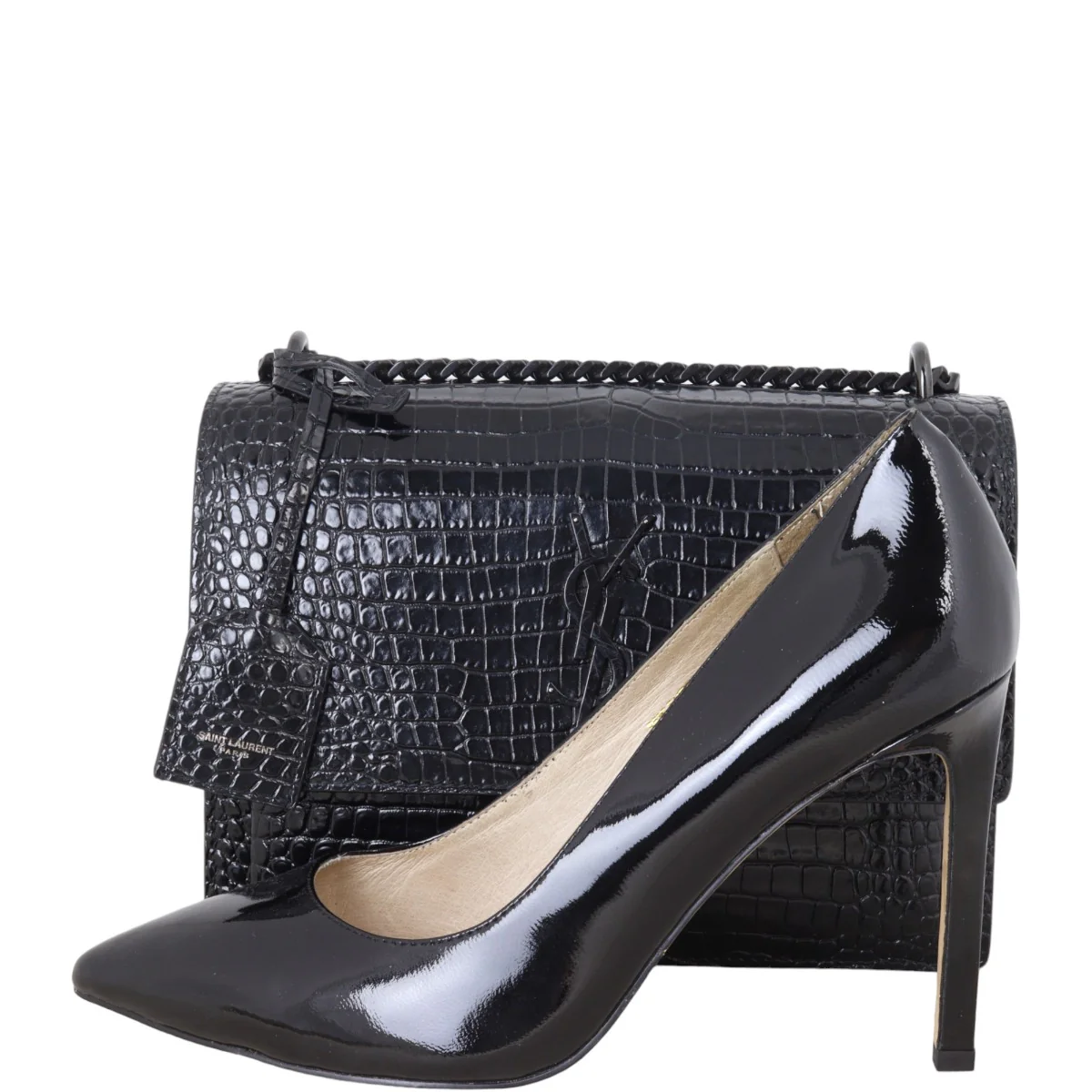 Saint Laurent Sunset Medium Croc-Embossed - Image 14