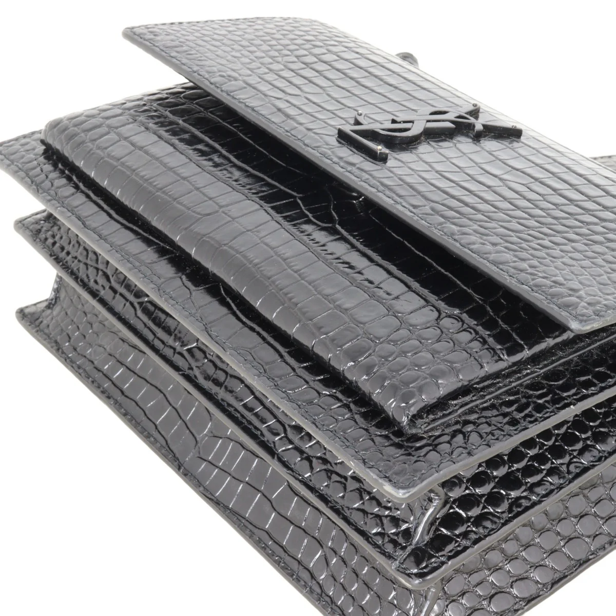 Saint Laurent Sunset Medium Croc-Embossed - Image 7